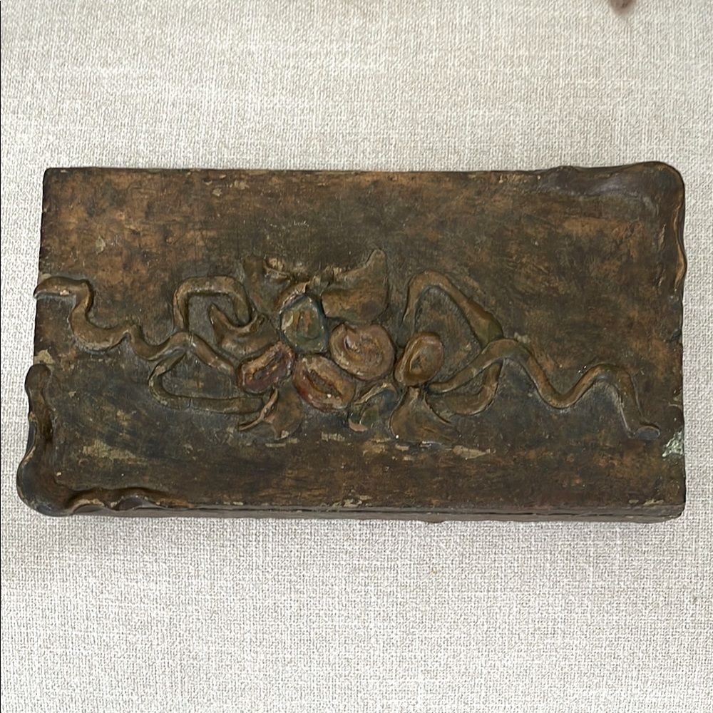 Vintage Hand Carved Wooden Box